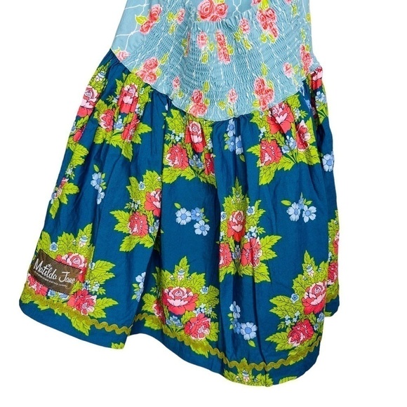 Matilda Jane Lark Lakes Ellie‎ Apron Halter Tie Top Girls Size 8 - Picture 4 of 6